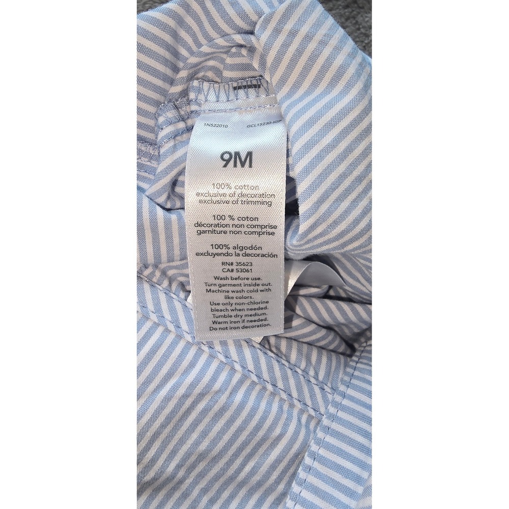 Just One You by Carters Baby Boy Blue White Striped Bunny Romper 9M 1N522010 - Picture 6 of 6
